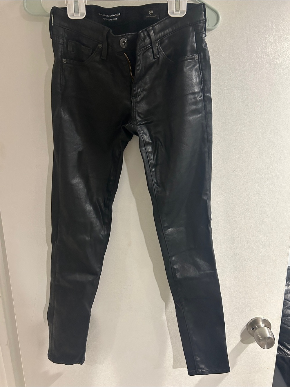 Ag Adriano Goldschmied Black Coated Skinny Jeans